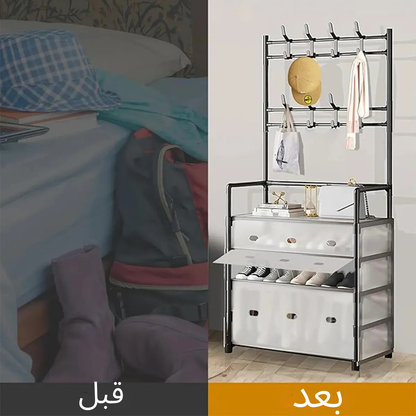 🔥 منظم الاحذية و علاقة الملابس 3 في 1 الذكي