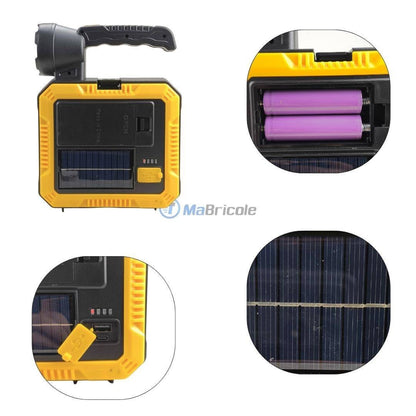 Lampe torche solaire multifonction avec kit d’urgence مصباح الطوارئ الذكي متعدد الاستخدامات + حقيبة أدوات متكاملة